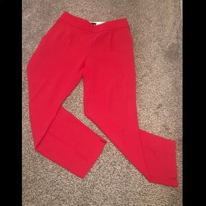 JCrew size 2 red pleated ankle length pant